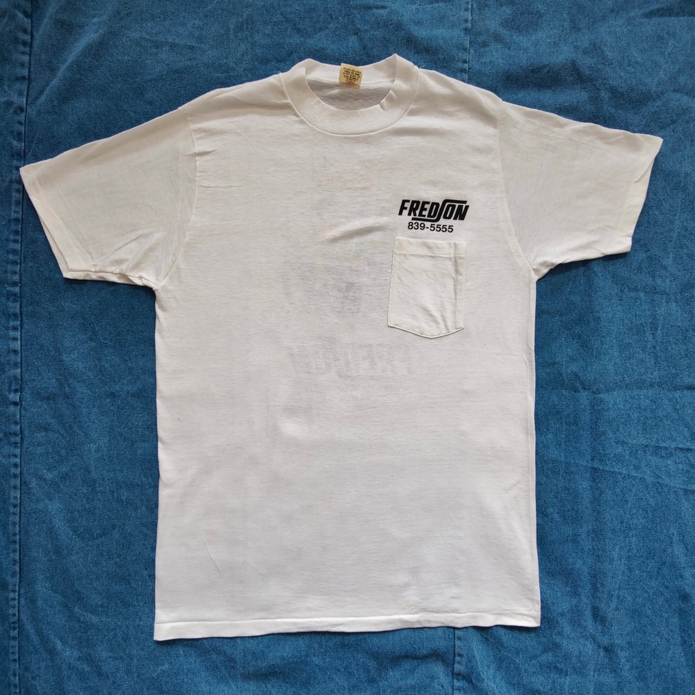 Vintage 1970s Hi Cru Stedman TShirt Single Stitch Jeep Graphic Pocket California - Picture 5 of 8